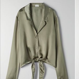 Wilfred tie front blouse